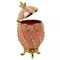 Pink Faberge Egg Replica w/Golden Crown Trinket Box, Easter Gift, 7.5 cm